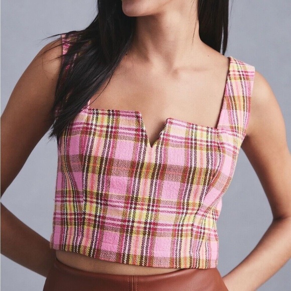 NWT Anthropologie Maeve
Structured Plaid Corset Crop Top. NWT Sz 10 - Picture 2 of 4